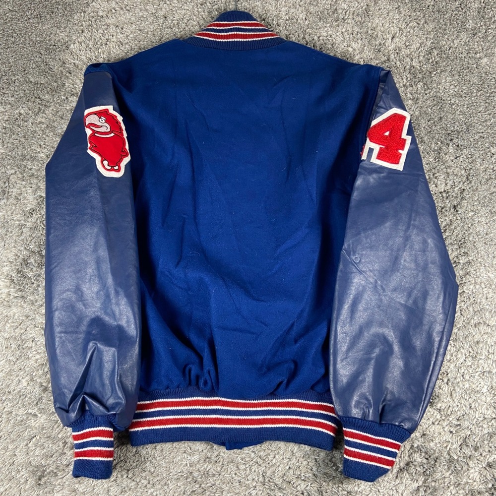 Vintage Neff Varsity Jacket Mens M Blue Wool Leather Letterman Band J 14 Tiffany - Picture 9 of 10
